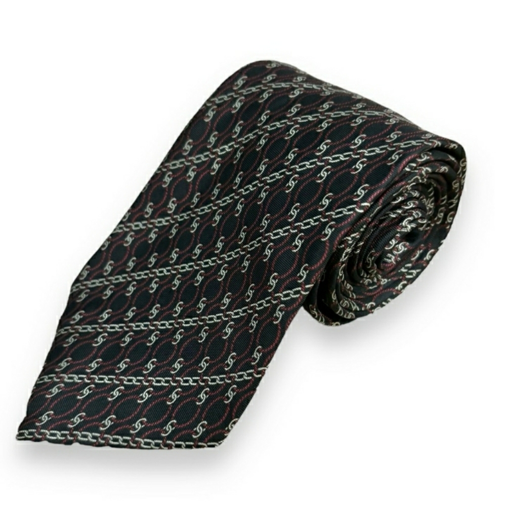 OSCAR DE LA RENTA COUTURE Silk Tie Chain Pattern